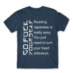 Reading japanese is easy Denim Men's T-shirt for Funny, Sarcastic Humour
