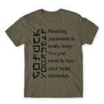 Reading japanese is easy Zinc Men's T-shirt for Funny, Sarcastic Humour