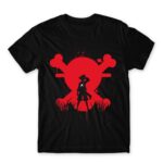 Red Skull Silhouette – One Piece Black Men's Tee for Anime, One Piece