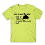Regular day of Faker Apple Green Men's T-shirt for Gaming, League Of Legends