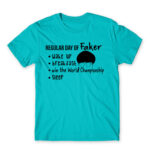 Regular day of Faker Atoll Blue Men's T-shirt for Gaming, League Of Legends