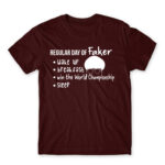 Regular day of Faker Burgundy Men's T-shirt for Gaming, League Of Legends