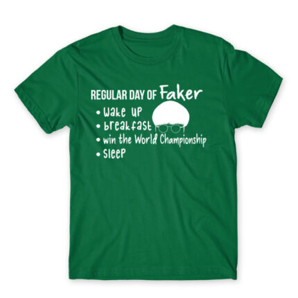 Regular day of Faker Kelly Green Men's T-shirt for Gaming, League Of Legends