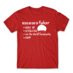 Regular day of Faker Red Men's T-shirt for Gaming, League Of Legends