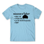 Regular day of Faker Sky Blue Men's T-shirt for Gaming, League Of Legends