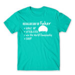 Regular day of Faker Turquoise Men's T-shirt for Gaming, League Of Legends