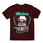 Retro typewriter Burgundy Men's T-shirt for Work, Writer