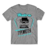 Retro typewriter Grey Melange Men's Tee for Work, Writer