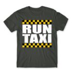 Run Taxi Dark Grey Men's T-shirt for Taxi Driver, Work