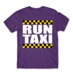 Run Taxi Dark Purple Men's T-shirt for Taxi Driver, Work