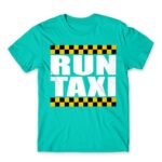 Run Taxi Turquoise Men's T-shirt for Taxi Driver, Work