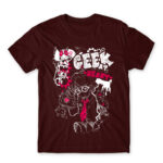 SA Geek at heart Burgundy Men's T-shirt for Anime, Original Art