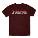 Sad donkey autumn Burgundy Men's Tee for Funny, Seasonal Depression