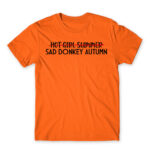Sad donkey autumn Orange Men's T-shirt for Funny, Seasonal Depression