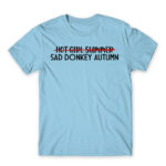Sad donkey autumn Sky Blue Men's Tee for Funny, Seasonal Depression
