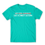 Sad donkey autumn Turquoise Men's T-shirt for Funny, Seasonal Depression