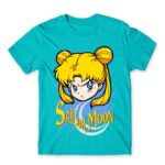 Sailor Moon – Angry Usagi Tsukino Atoll Blue Men's T-shirt for Anime, Sailor Moon