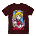 Sailor Moon – Cool Usagi Tsukino Burgundy Men's Tee for Anime, Sailor Moon