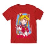 Sailor Moon – Cool Usagi Tsukino Red Men's Tee for Anime, Sailor Moon
