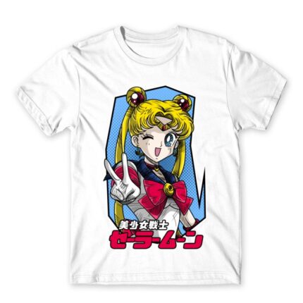 Sailor Moon – Cool Usagi Tsukino White Men's Tee for Anime, Sailor Moon
