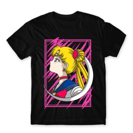 Sailor Moon – Cute Usagi Tsukino Black Men's T-shirt for Anime, Sailor Moon