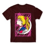 Sailor Moon – Cute Usagi Tsukino Burgundy Men's Tee for Anime, Sailor Moon