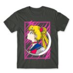 Sailor Moon – Cute Usagi Tsukino Dark Grey Men's Tee for Anime, Sailor Moon