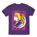 Sailor Moon – Cute Usagi Tsukino Dark Purple Men's T-shirt for Anime, Sailor Moon