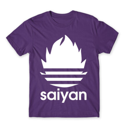 Saiyan Adidas Dark Purple Men's Tee for Anime, Dragon Ball