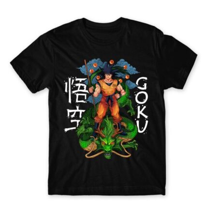 Saiyan on Shenron – Dragon Ball Black Men's Tee for Anime, Dragon Ball