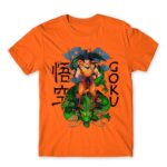 Saiyan on Shenron – Dragon Ball Orange Men's T-shirt for Anime, Dragon Ball