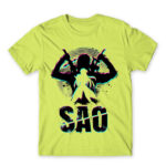 SAO Silhouette Apple Green Men's Tee for Anime, Sword Art Online