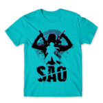 SAO Silhouette Atoll Blue Men's Tee for Anime, Sword Art Online