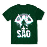 SAO Silhouette Bottle Green Men's T-shirt for Anime, Sword Art Online