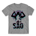 SAO Silhouette Grey Melange Men's Tee for Anime, Sword Art Online
