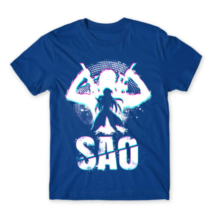 SAO Silhouette Royal Blue Men's Tee for Anime, Sword Art Online