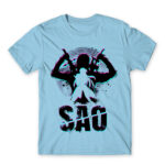 SAO Silhouette Sky Blue Men's Tee for Anime, Sword Art Online