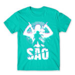 SAO Silhouette Turquoise Men's T-shirt for Anime, Sword Art Online