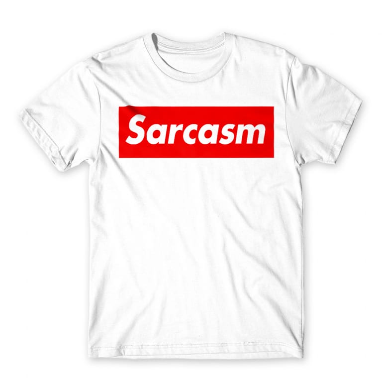 Sarcasm logo White Men's T-shirt Sarcasm logo White Men's T-shirt for Funny, Sarcastic Humour