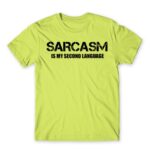 Sarcasm second language Apple Green Men's Tee for Funny, Sarcastic Humour