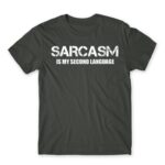 Sarcasm second language Dark Grey Men's T-shirt for Funny, Sarcastic Humour