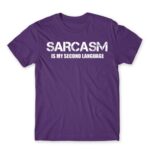 Sarcasm second language Dark Purple Men's T-shirt for Funny, Sarcastic Humour