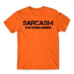 Sarcasm second language Orange Men's T-shirt for Funny, Sarcastic Humour