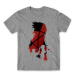 Sasuke and Itachi Grey Melange Men's T-shirt for Anime, Naruto