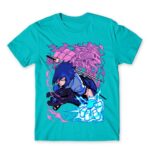 Sasuke Attack Atoll Blue Men's Tee for Anime, Naruto