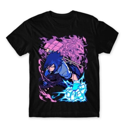 Sasuke Attack Black Men's Tee for Anime, Naruto