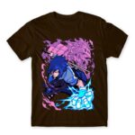 Sasuke Attack Chocolate Men's Tee for Anime, Naruto