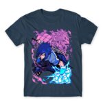 Sasuke Attack Denim Men's T-shirt for Anime, Naruto