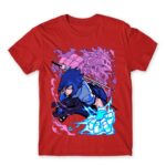 Sasuke Attack Red Men's Tee for Anime, Naruto