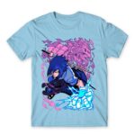 Sasuke Attack Sky Blue Men's Tee for Anime, Naruto
